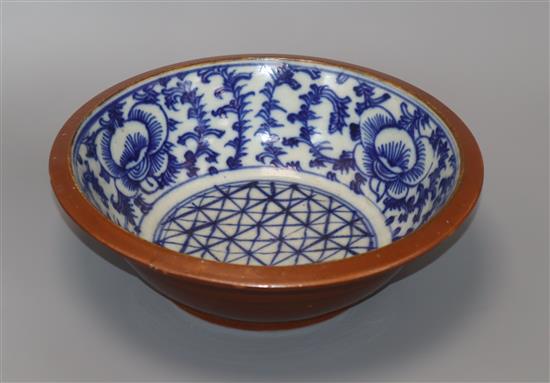 A 19th century Batavia ware wash bowl diameter 28cm